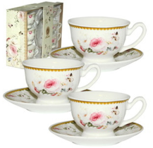 020-12-05 Набір кавовий 12 пр. Шарлотт (чашка 80мл, блюдце 10,5см) - фото