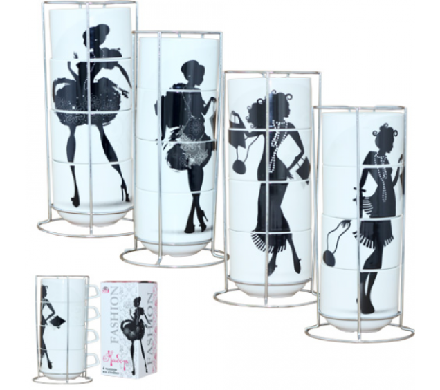 021-04-01 4 чашки на стійці Леді 360мл - фото