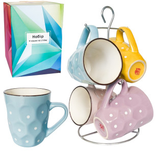 021-04-07 Набір 4 чашки на стійці Адель-Грані 350мл - фото