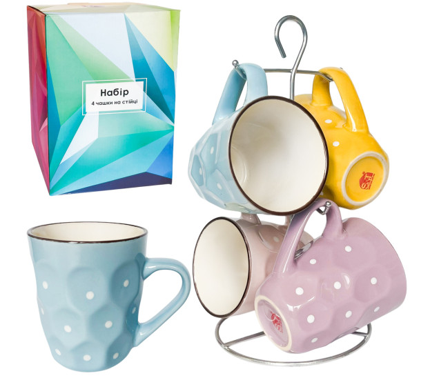 021-04-07 Набір 4 чашки на стійці Адель-Грані 350мл - фото