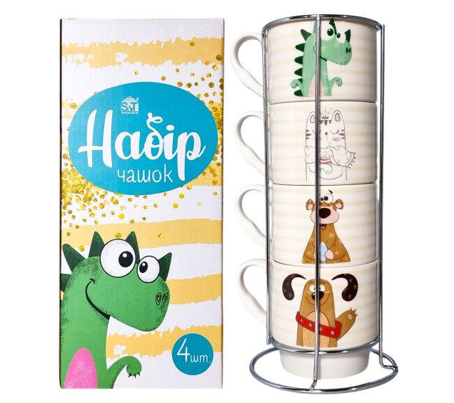 021-04-20 Набір чашок 4шт 320мл - фото