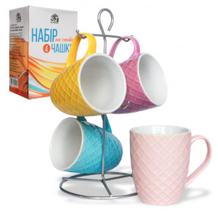 021-04-33 Набір 4 чашки на стійці VUZOL 350 мл - фото