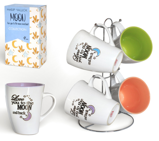 021-04-16 Набір чашок 4шт COLOR1 350мл - фото