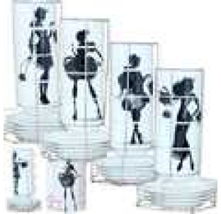 021-08-02 Набір 4 чашки Леді (360мл) + 4 блюдця (16см) - фото