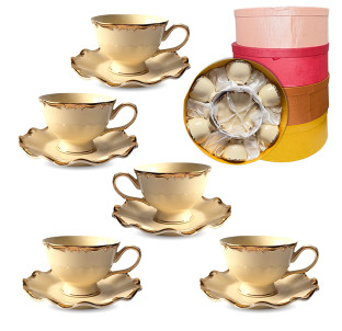 022-12-03 Набір чайний 12пр. Монсоро (чашка 200мл, блюдце 16см) - фото