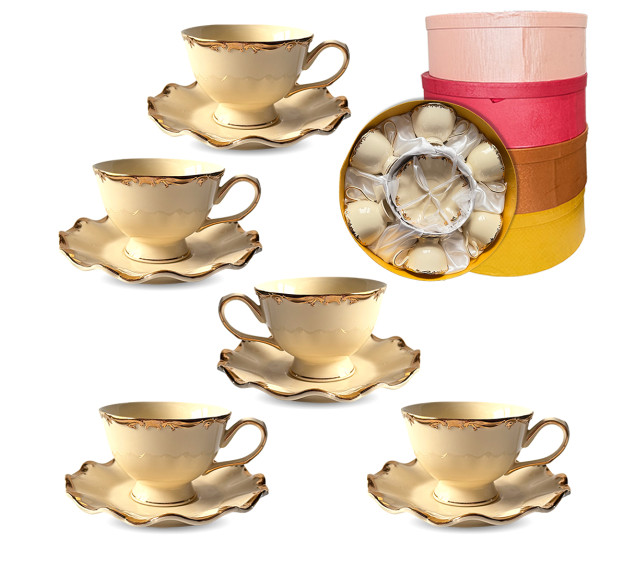 022-12-03 Набір чайний 12пр. Монсоро (чашка 200мл, блюдце 16см) - фото