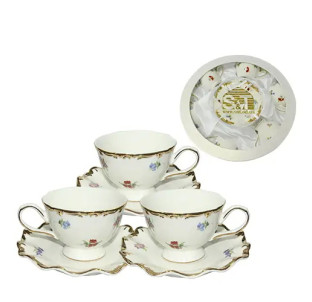 022-12-04/У Набір чайний 12пр. Шантильї (чашка 200мл, блюдце 16см)(нова коробка) - фото