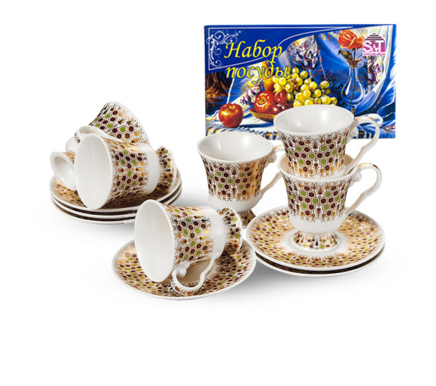 031-12-90/У Сервіз кавовий Золота соната 12пр. 90мл в універсальній коробці - фото
