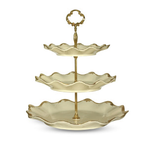 032-03-03/1 Цукерниця трьохярусна Монсоро (d-31см,25см,19см, h-33см) (без коробки) - фото