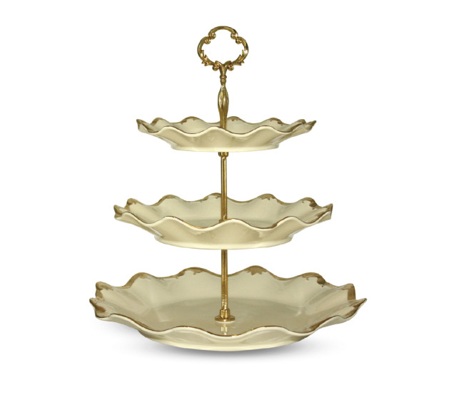 032-03-03/1 Цукерниця трьохярусна Монсоро (d-31см,25см,19см, h-33см) (без коробки) - фото