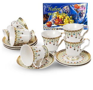 032-12-220/У Сервіз чайний Золота соната 12пр. 220мл в універсальній коробці - фото