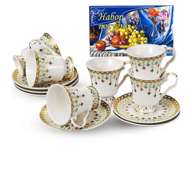 032-12-220/У Сервіз чайний Золота соната 12пр. 220мл в універсальній коробці - фото