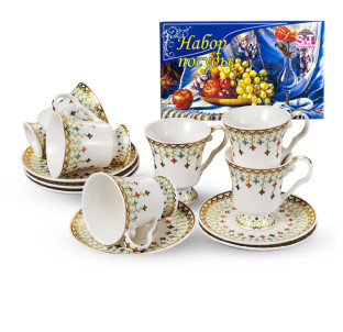 032-12-90/У Сервіз кавовий Золота соната 12пр. 90мл в універсальній коробці - фото