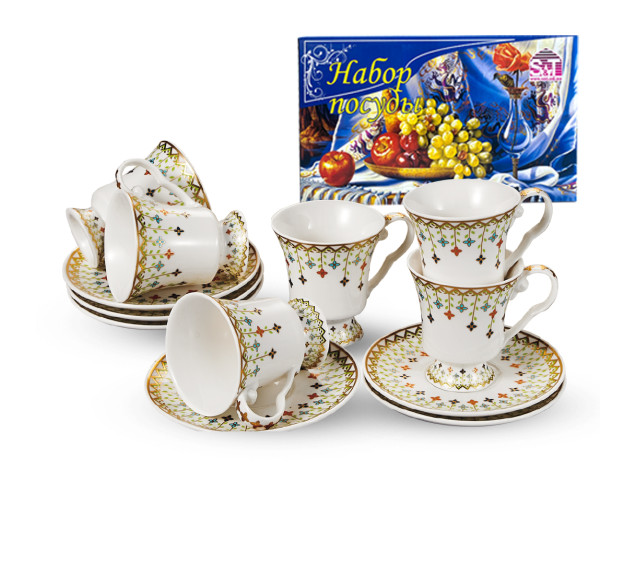 032-12-90/У Сервіз кавовий Золота соната 12пр. 90мл в універсальній коробці - фото