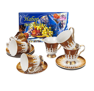 034-12-90/У Сервіз кавовий Золота соната 12пр. 90мл в універсальній коробці - фото