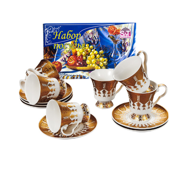 034-12-90/У Сервіз кавовий Золота соната 12пр. 90мл в універсальній коробці - фото