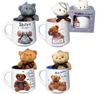 040-01-102 Чашка з іграшкою у подар.упак.300мл Теді - фото