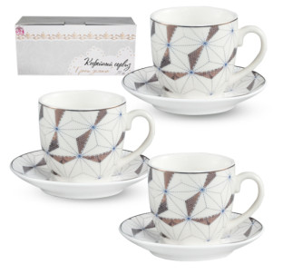 040-12-90 Сервіз кавовий Грані золота 12пр. 120мл - фото