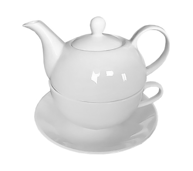 041-01-05 Набір Егоіст  (чайник-300 мл, чашка-250 мл, блюдце-14,8 см)(варіант) - фото