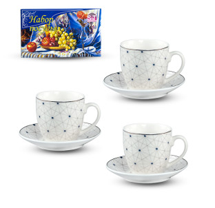 041-12-90/У Сервіз кавовий Грані золота 12пр. 120мл в універсальній коробці - фото