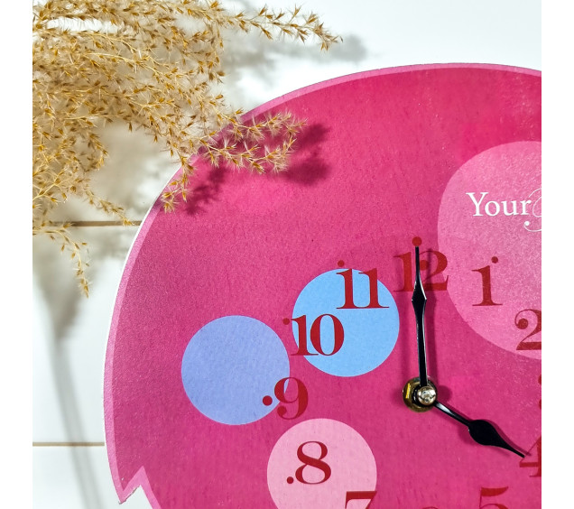 05-205 Годинник настінний Слон рожевий дитячий МДФ 33,5*4,5*27,5см - фото 3