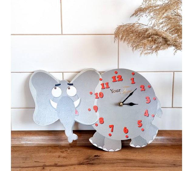 05-207 Годинник настінний Слоник дитячий МДФ 35*4,5*22см - фото 1