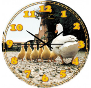 05-407/25 Годинник настінний Дитячий Каченята серія Тварини МДФ 30см - фото