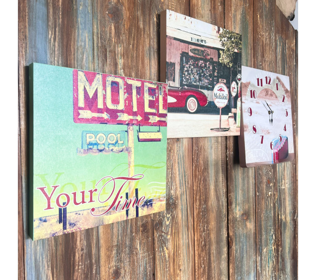 06-307 Годинник настінний на полотні Хайвей 30*30см - фото 1