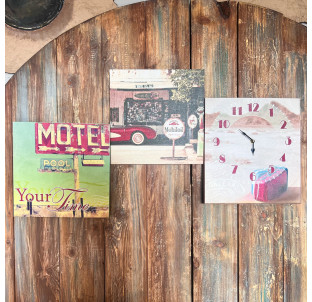 06-307 Годинник настінний на полотні Хайвей 30*30см - фото