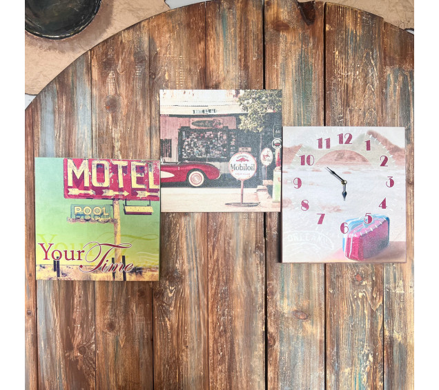 06-307 Годинник настінний на полотні Хайвей 30*30см - фото