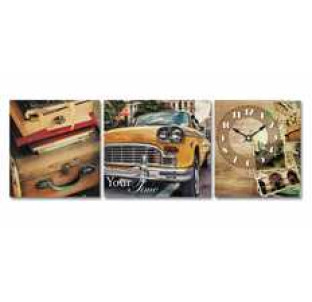 06-316 Годинник настінний на полотні Ретро 30*30см - фото