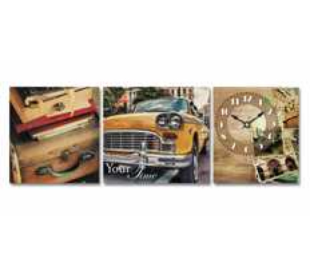 06-316 Годинник настінний на полотні Ретро 30*30см - фото