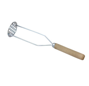 101-013 Толкушка металева з дерев'яною ручкою 28см - фото