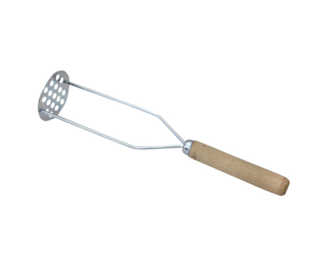 101-013 Толкушка металева з дерев'яною ручкою 28см - фото