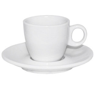 13629-06 Чашка з блюдцем біла Хорека (чашка-90мл, блюдце-12,5см) - фото