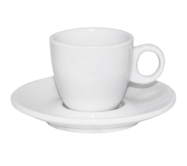 13629-06 Чашка з блюдцем біла Хорека (чашка-90мл, блюдце-12,5см) - фото