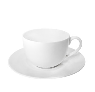 13641-00 Чашка з блюдцем біла (чашка-200 мл,блюдце- 14,8 см)(варіант) - фото