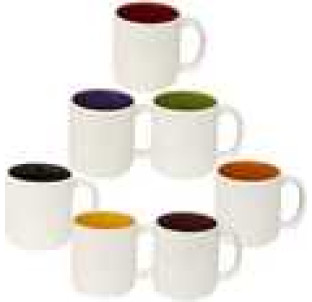 13650-6 Чашка Кавова мікс 100мл варіант від 1 до 7 кол. біла зовні - фото