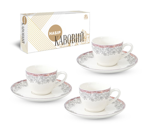 1453-15 Сервіз кавовий 12пр Бернадот (чашка 120 мл. блюдце 12,5 см) - фото
