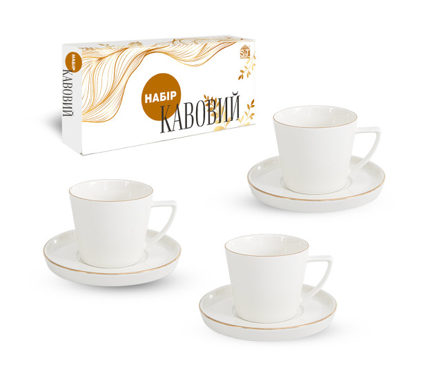 1453-16  Сервіз кавовий 12п Вітрила (чашка 140 мл блюдце 11,5 см) - фото