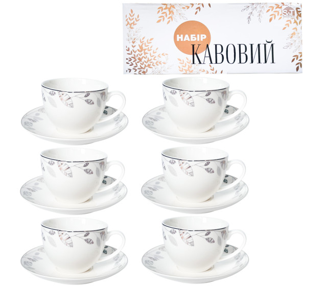 1453-3 Сервіз кавовий 12пр. Патіо (чашка 110мл, блюдце 13см) - фото
