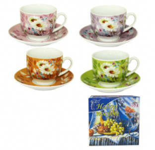 1463-4/У Сервіз чайний 12пр.(чашка 220мл, блюдце 14см) 4 варіанти, універсальна коробка - фото