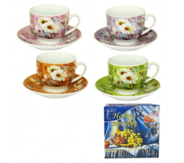 1463-4/У Сервіз чайний 12пр.(чашка 220мл, блюдце 14см) 4 варіанти, універсальна коробка - фото