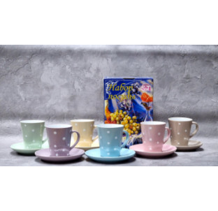 1464-6 Сервіз чайний 12пр на стійці Адель (чашка 230мл, блюдце 15см) - фото