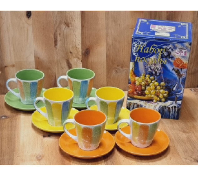 1464-8/У Сервіз чайний 12пр Акварель (чашка 230мл, блюдце 15см) универсальная коробка - фото