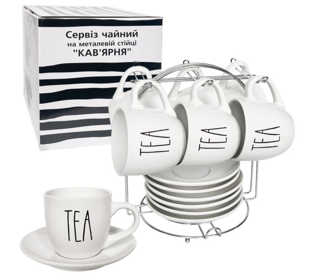 1529-18 Сервіз чайний 12пр на стійці "Кав'ярня" 230 мл - фото