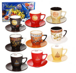 1533-01/У Мокко Сервіз кавовий 12пр.(d-5; h-6; об-м-100мл; d блюдца-12см), в універсальній коробці - фото