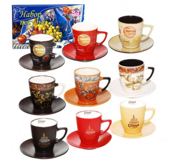 1533-01/У Мокко Сервіз кавовий 12пр.(d-5; h-6; об-м-100мл; d блюдца-12см), в універсальній коробці - фото
