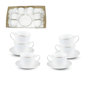 1549-00 Сервіз кавовий 12пр (6 чашок 110 мл, 6 блюдець12 см) Франческа - фото