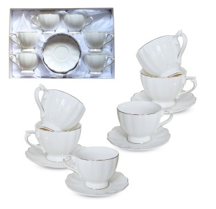 17160-00 Сервіз чайний 12пр. "Лауретта" ( чашка 240мл, блюдце 14см) - фото